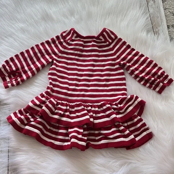baby GAP red and white riffle sweater 3-6 months 12mos cute details red buttons - Picture 6 of 7
